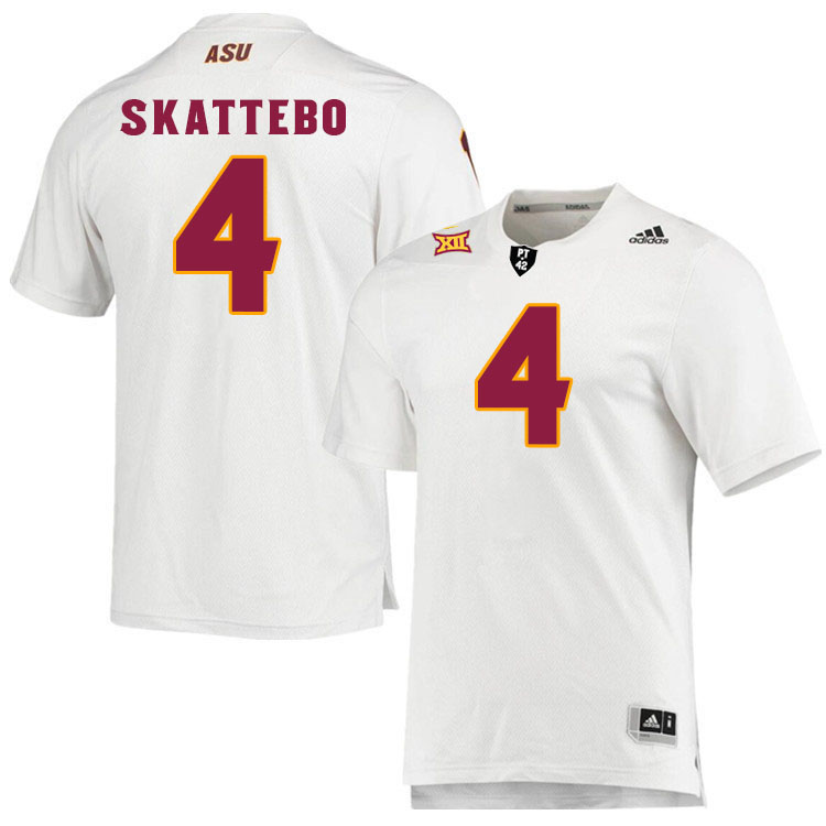 #4 Cam Skattebo Arizona State Sun Devils College Football Jerseys Stitched-White